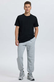Polera negra hombre long fit básica