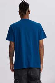 Polera Hombre Long Fit Básica Azul Petroleo