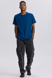 Polera Hombre Long Fit Básica Azul Petroleo