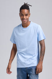 Polera Hombre Long Fit Básica Celeste