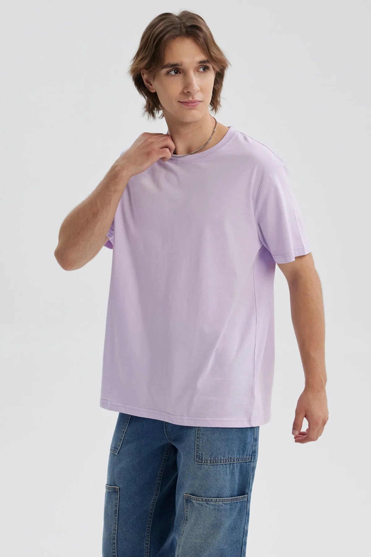 Polera Hombre Long Fit Básica Lila