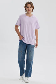 Polera Hombre Long Fit Básica Lila