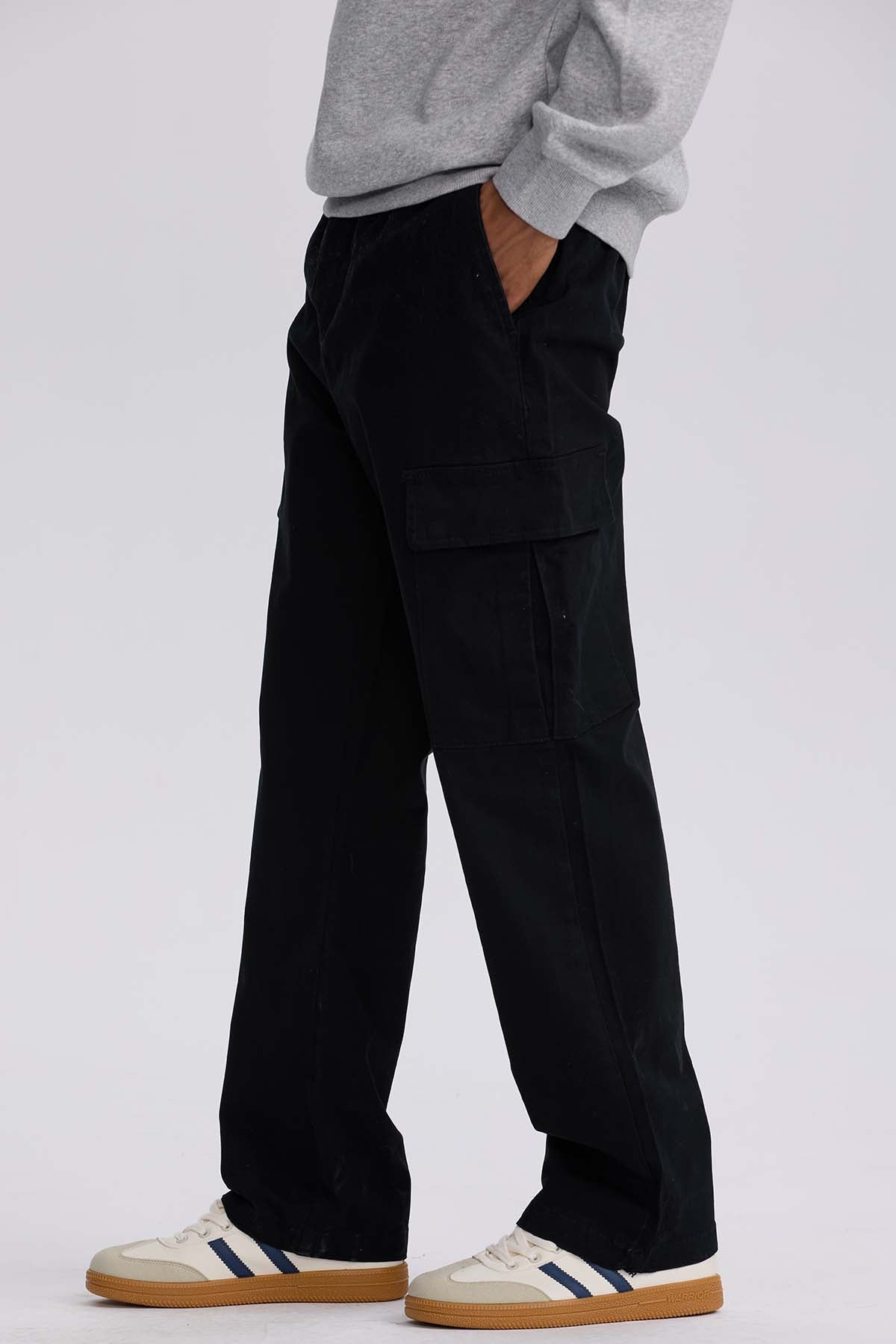 Pantalón Hombre Cargo Calce Recto Negro