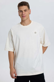 Polera Hombre Bordado Beige