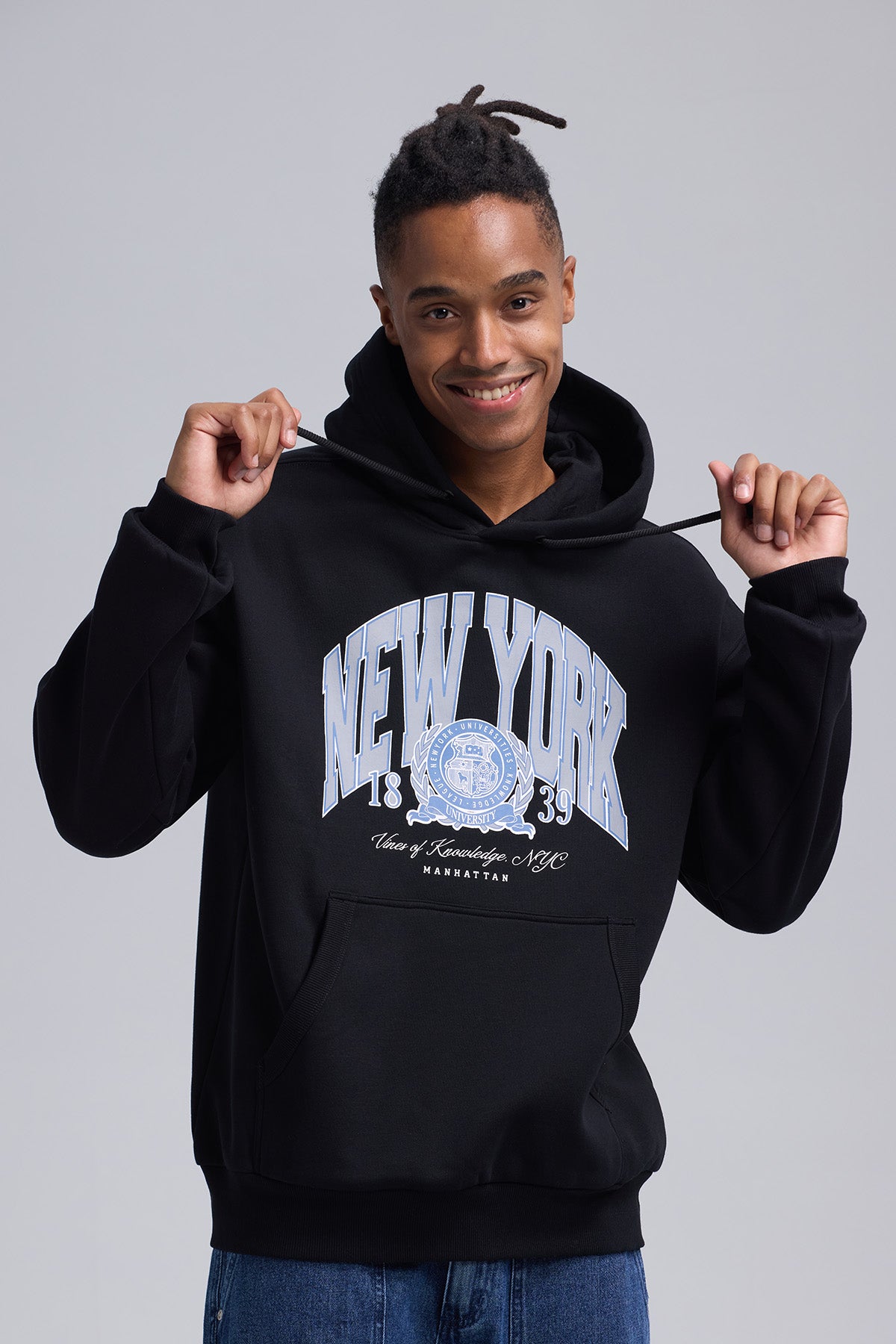 Polerón Hombre Print College Negro