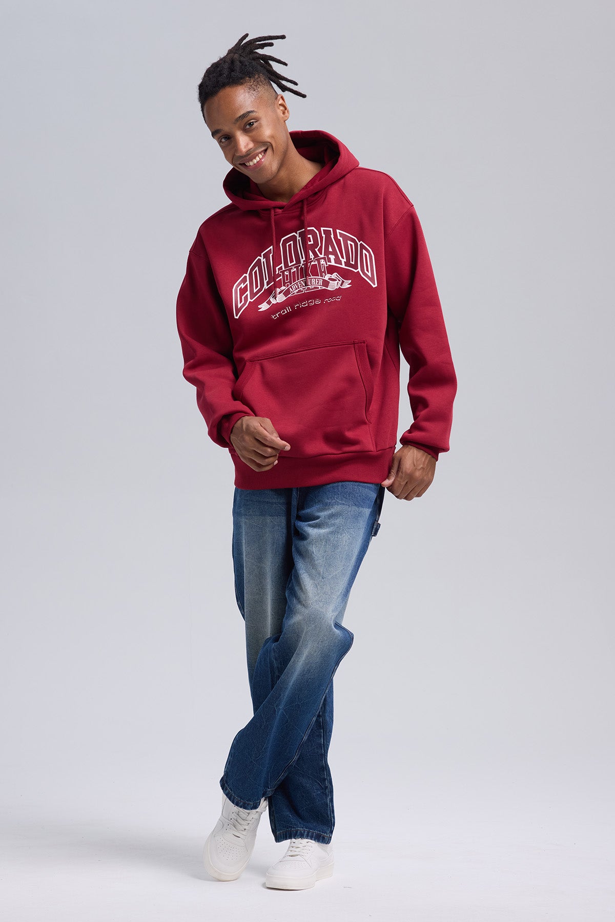 Polerón Hombre Print College Burdeo