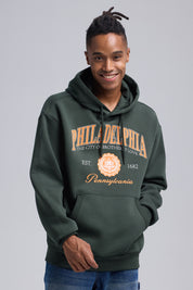 Polerón Hombre Print College Rapport Verde Militar