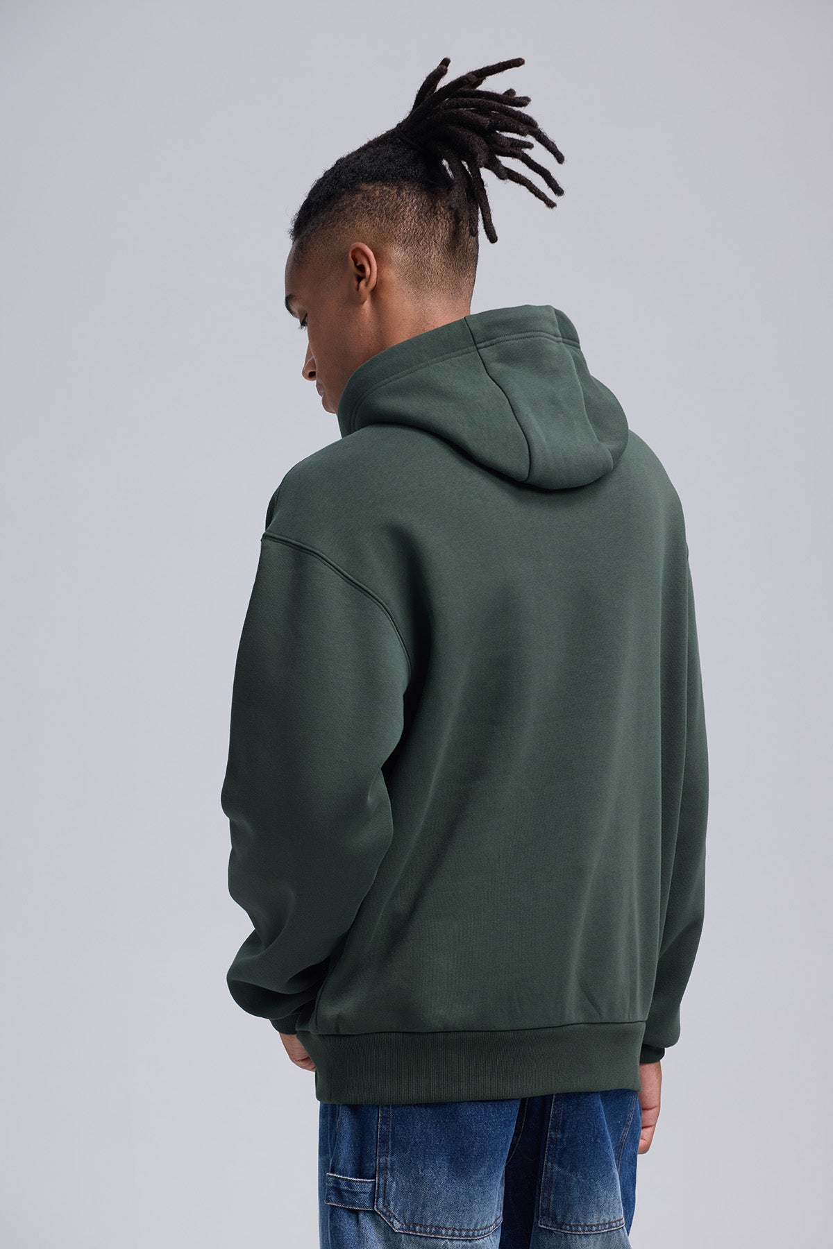 Polerón Hombre Print College Rapport Verde Militar