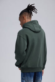 Polerón Hombre Print College Rapport Verde Militar