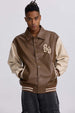Chaqueta Hombre Efecto Cuero Chocolate