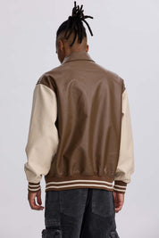 Chaqueta Hombre Efecto Cuero Chocolate