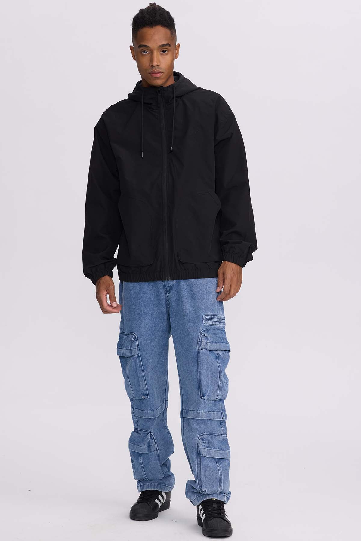 Chaqueta Hombre Cortaviento Negro