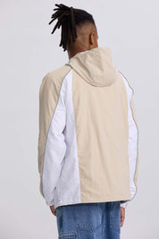 Chaqueta Hombre Cortaviento Beige con capucha