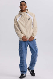 Chaqueta Hombre Cortaviento Beige con capucha