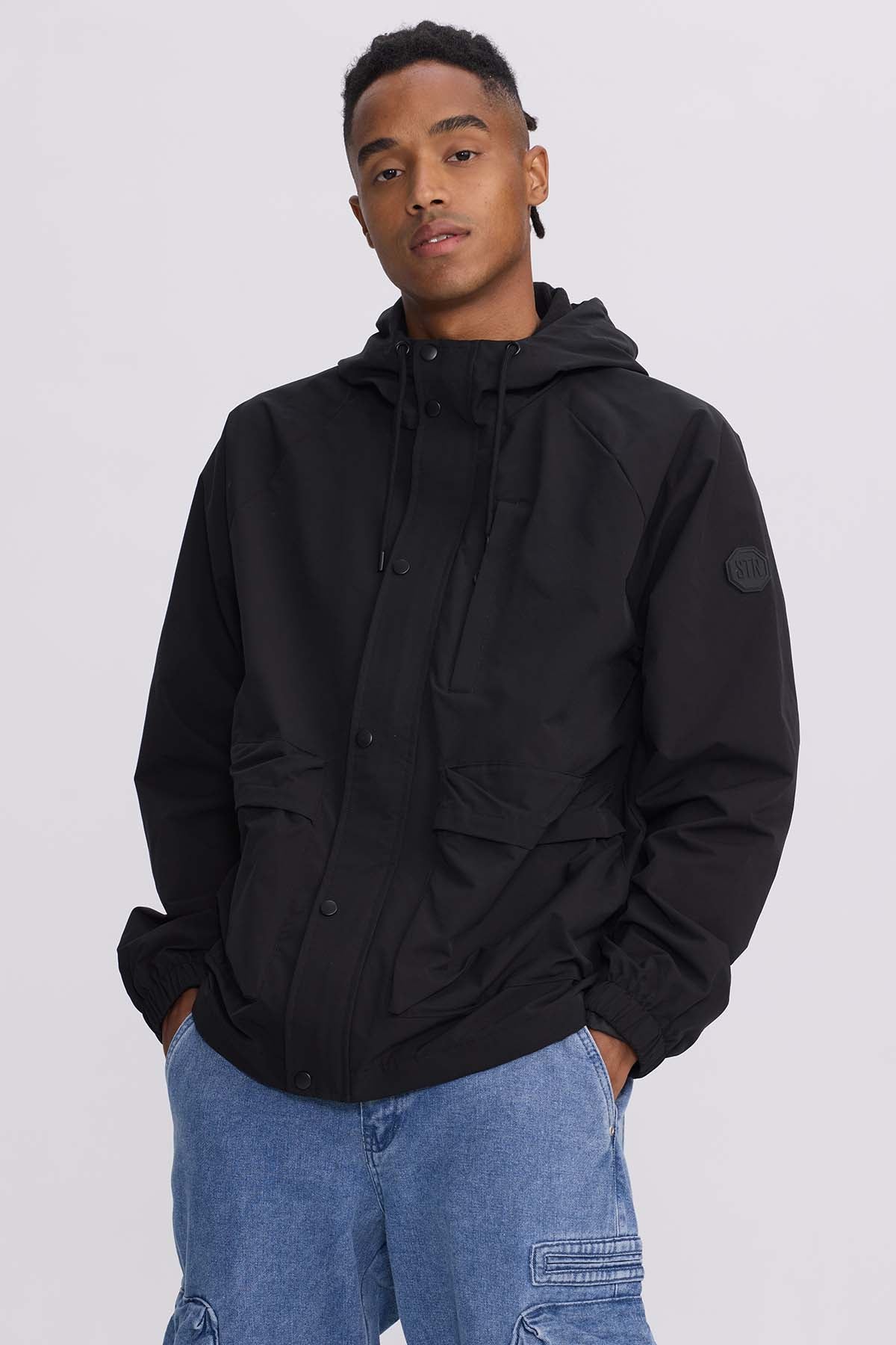 Chaqueta Hombre Cortaviento Negro