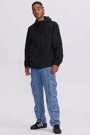 Chaqueta Hombre Cortaviento Negro