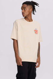 Polera Hombre Doble Print Beige