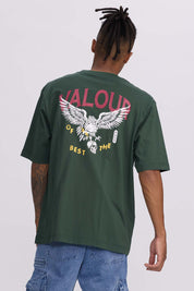 Polera Hombre Doble Print Verde Militar
