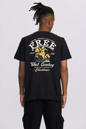 Polera Hombre Doble Print Negro