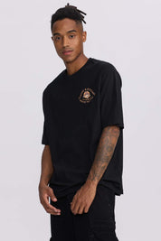 Polera Hombre Doble Print Wester Negro