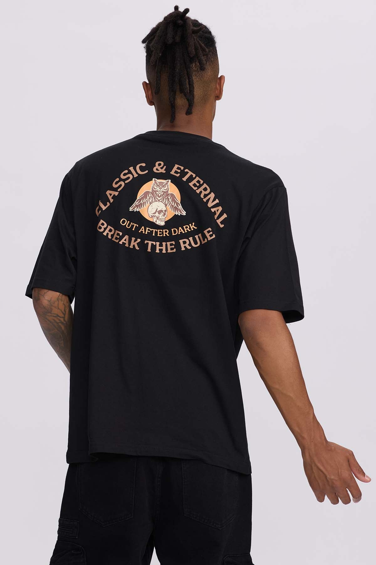 Polera Hombre Doble Print Wester Negro