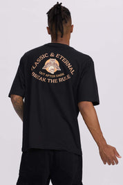 Polera Hombre Doble Print Wester Negro