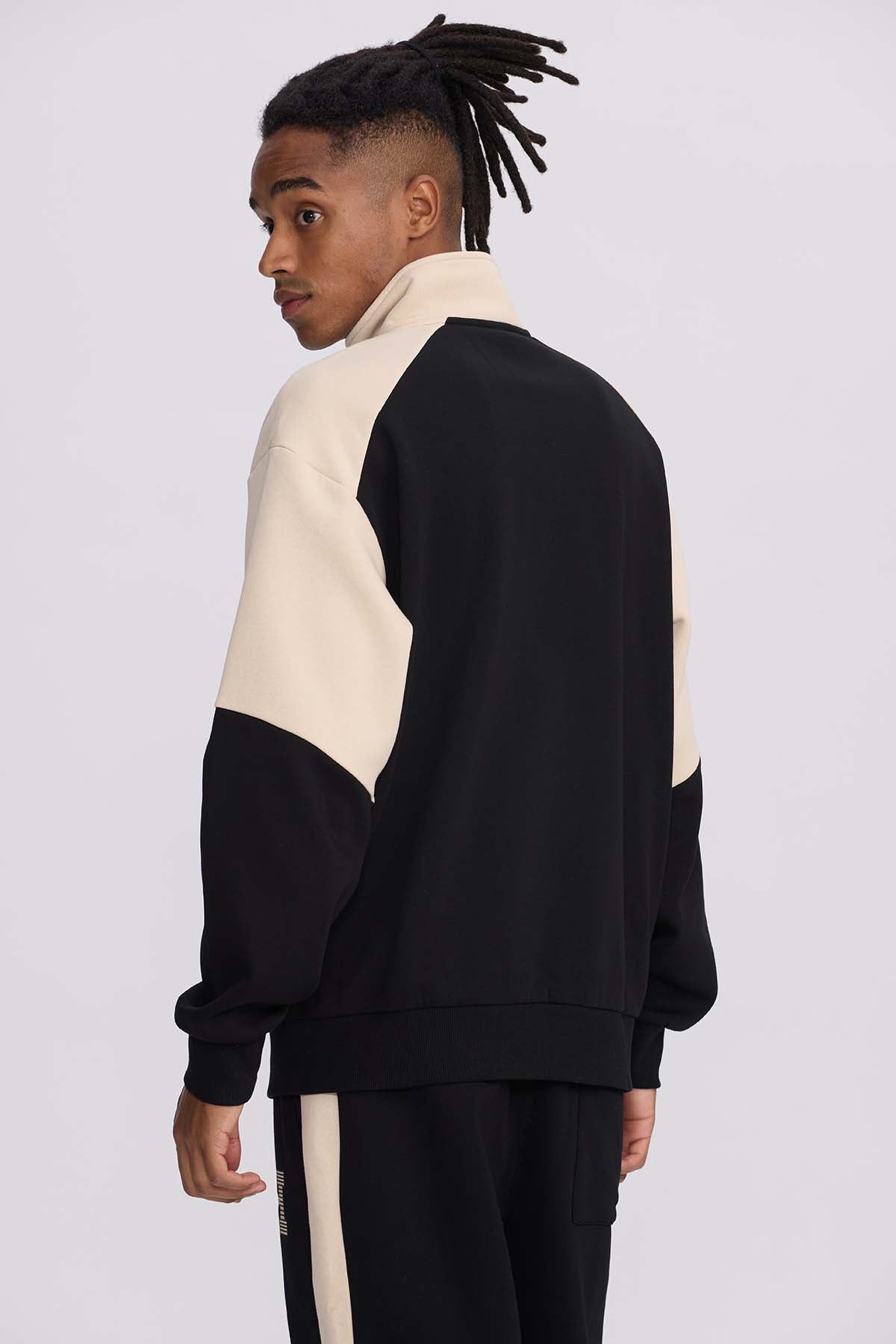 Polerón Hombre Half Zipper Negro