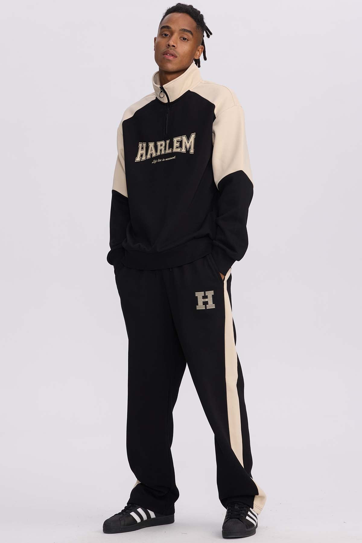 Polerón Hombre Half Zipper Negro