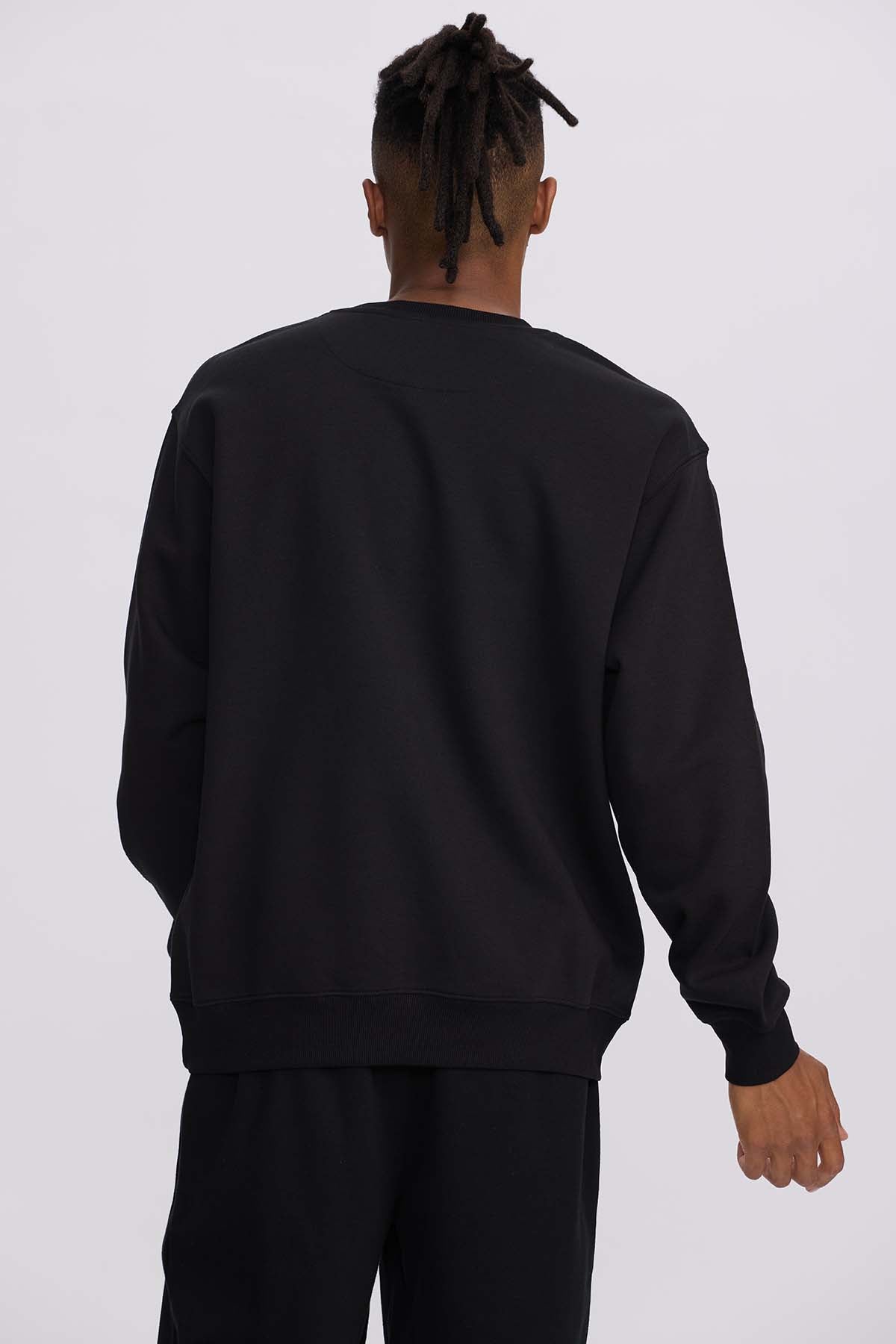 Polerón Hombre Central Print Negro