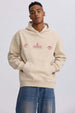 Polerón hombre hoodie doble print beige