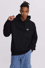 Polerón Hombre Hoodie Aplicación Negro