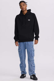 Polerón Hombre Hoodie Aplicación Negro