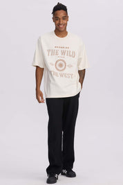 Polera Hombre Print Central West Beige