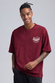 Polera Hombre Print Desert Burdeo