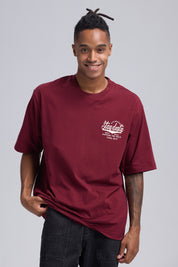 Polera Hombre Print Desert Burdeo