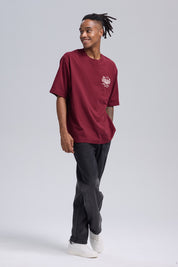 Polera Hombre Print Desert Burdeo