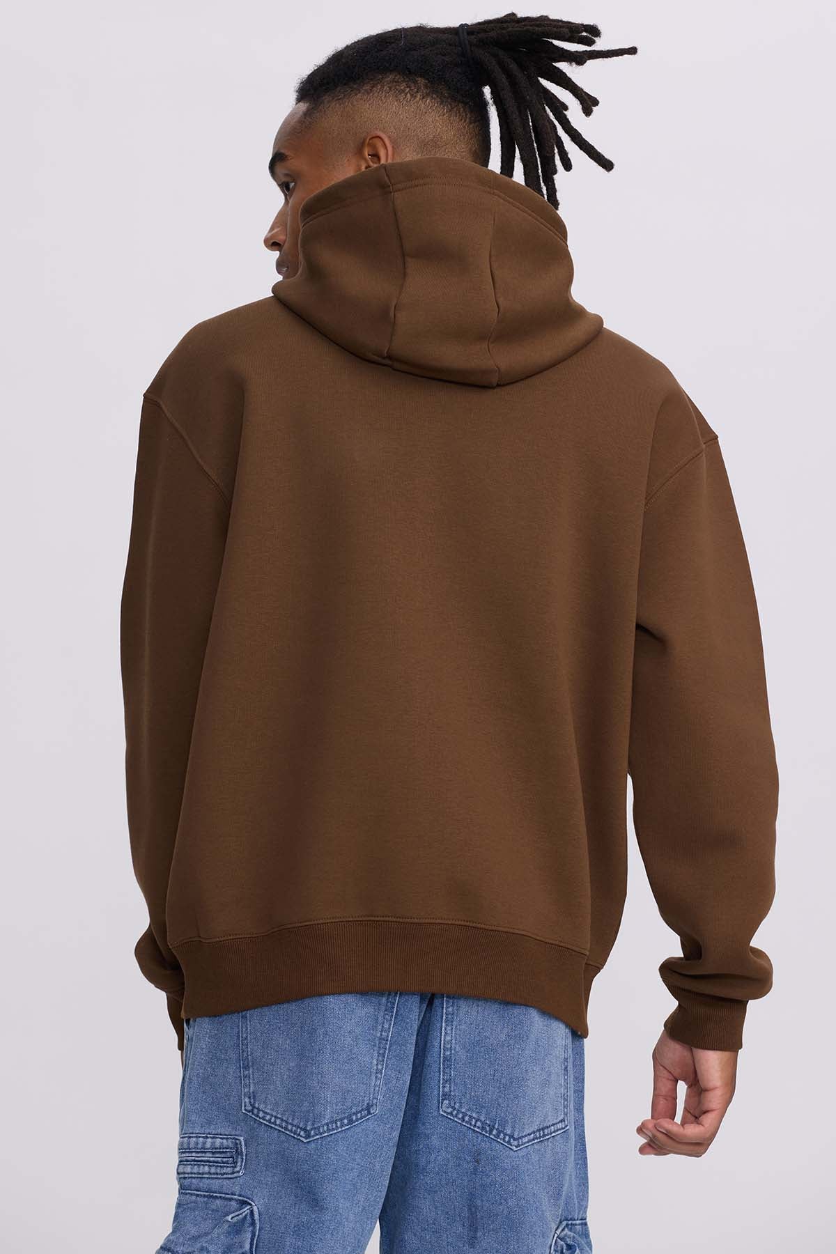 Polerón Hombre Hoodie Print Posicional Chocolate