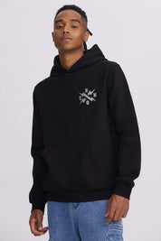 Polerón Hombre Hoodie Doble Print Negro