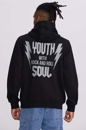 Polerón Hombre Hoodie Doble Print Negro