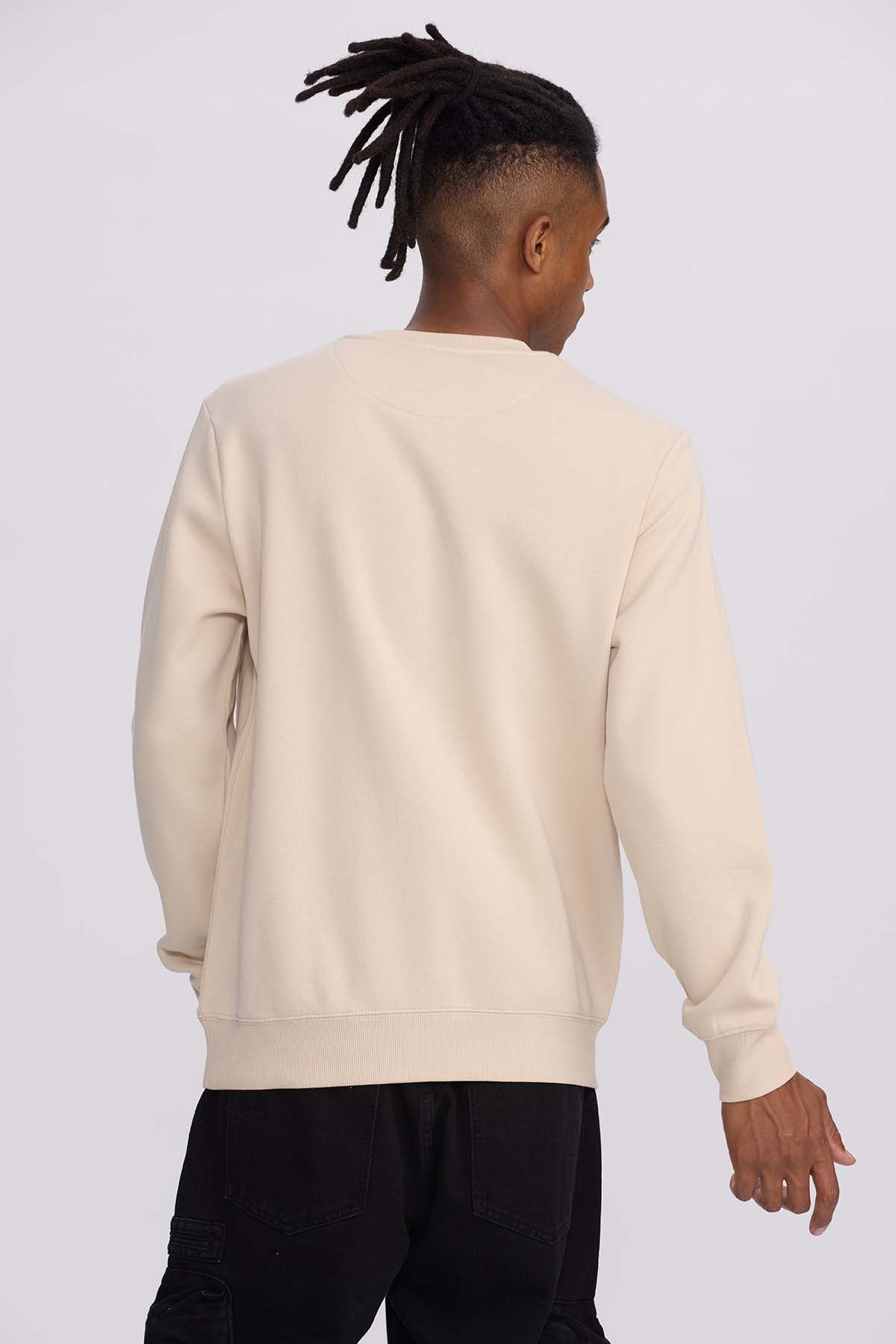 Polerón Hombre Print Central Beige