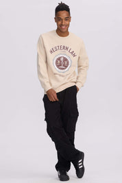 Polerón Hombre Print Central Beige