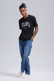 Polera Hombre Estampado Negro