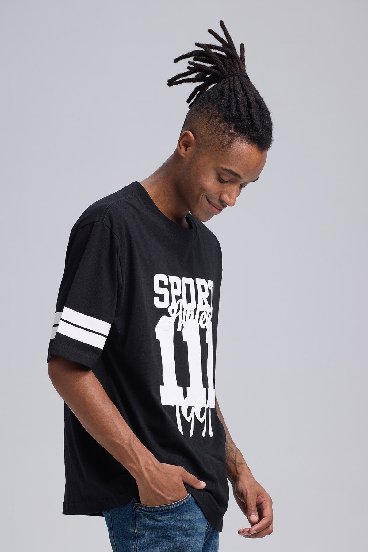 Polera Hombre Print Negro