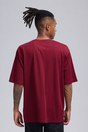 Polera Hombre Print Número Burdeo