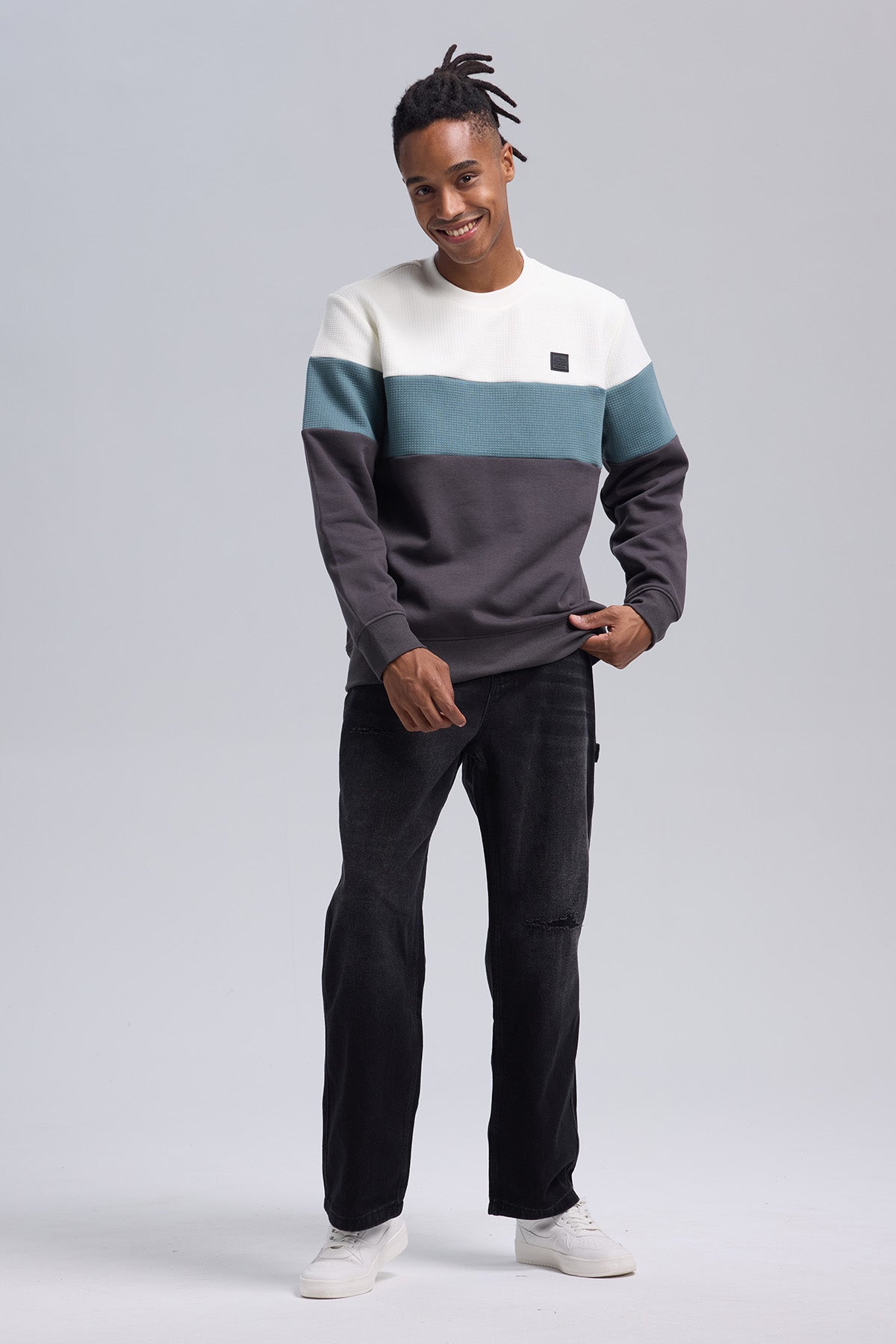 Polerón Hombre Blocking Gris