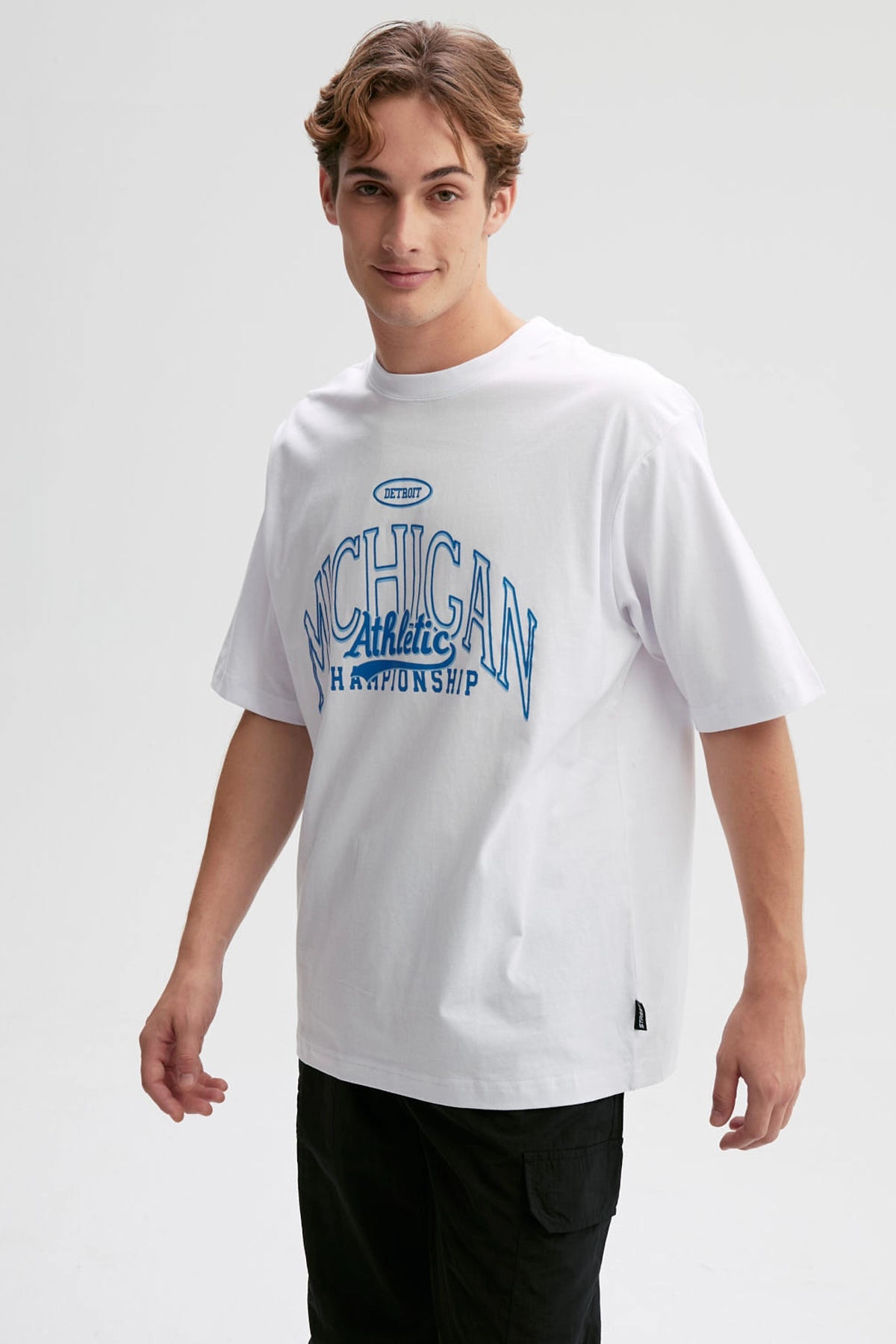 Polera Hombre Print Central Blanco