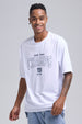 Polera hombre blanca con texto New York Champs y logo deportivo al centro