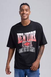 Polera Hombre Print Central Negro