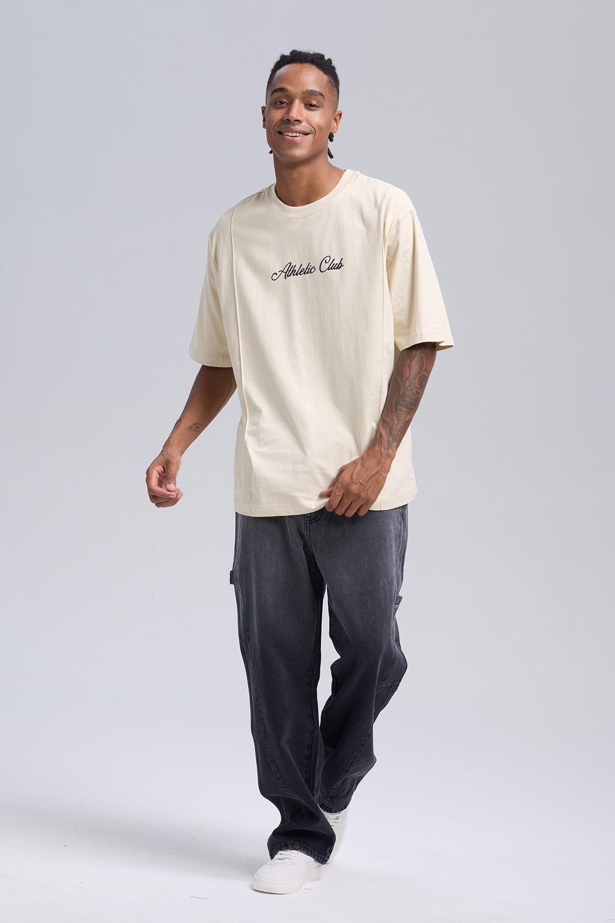 Polera Hombre Corte Beige Claro