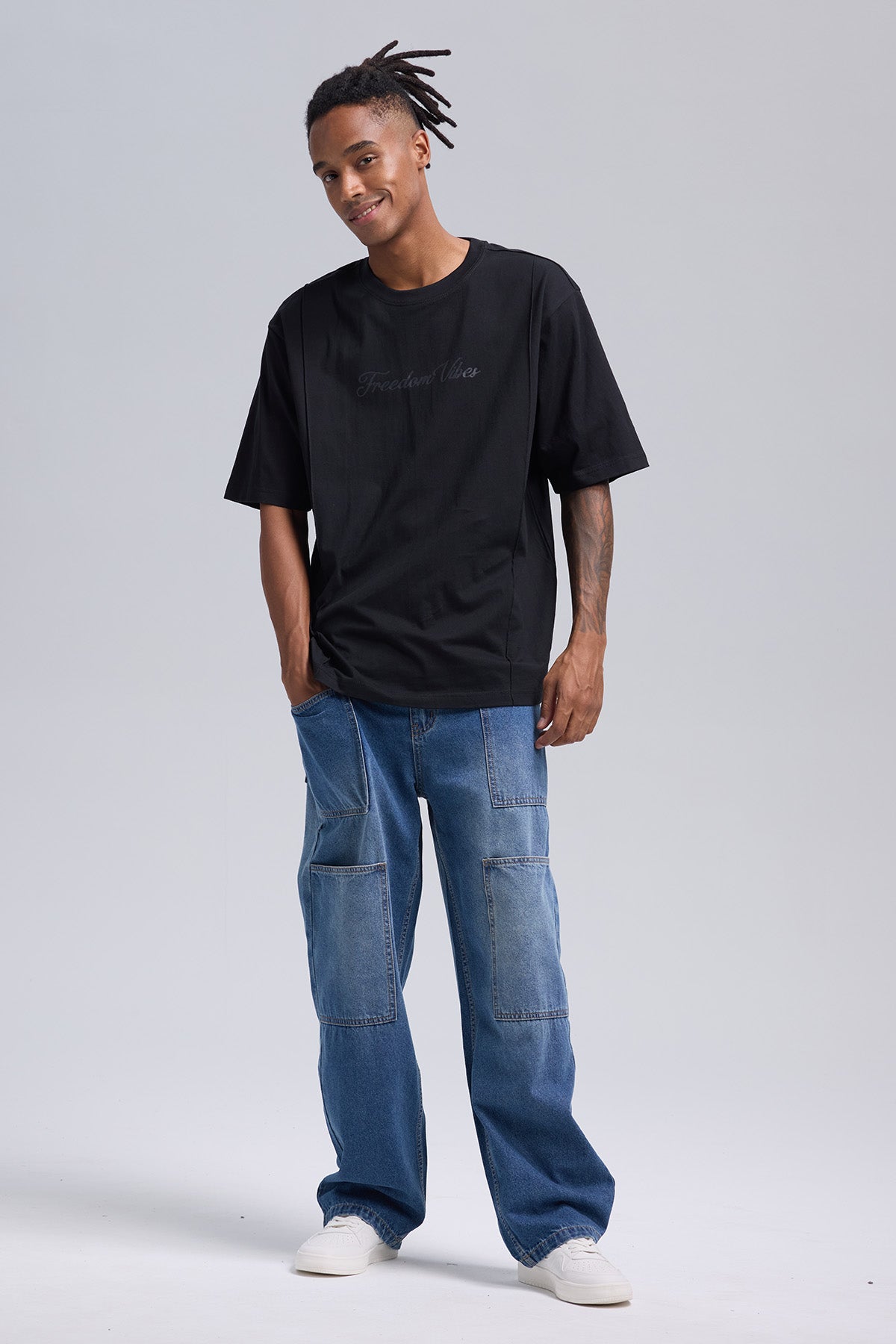 Polera Hombre Corte Negro